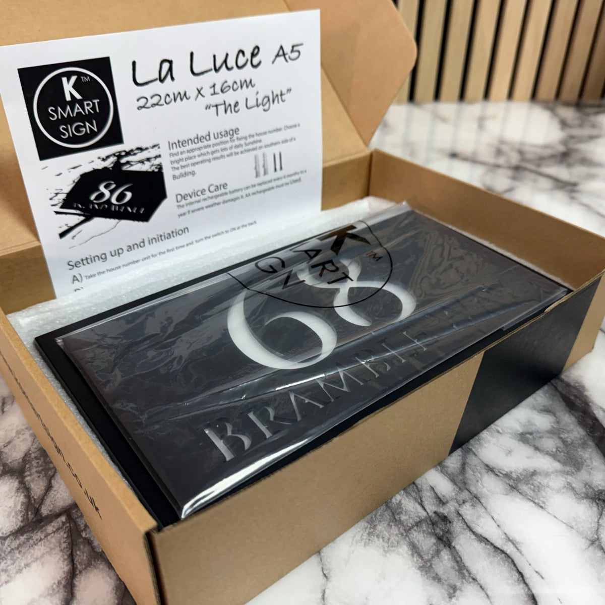 La Luce H3 A4 House Sign